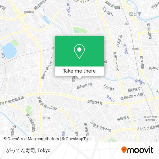 버스 또는 지하철 으로 川口市 에서 がってん寿司 으로 가는법 Moovit