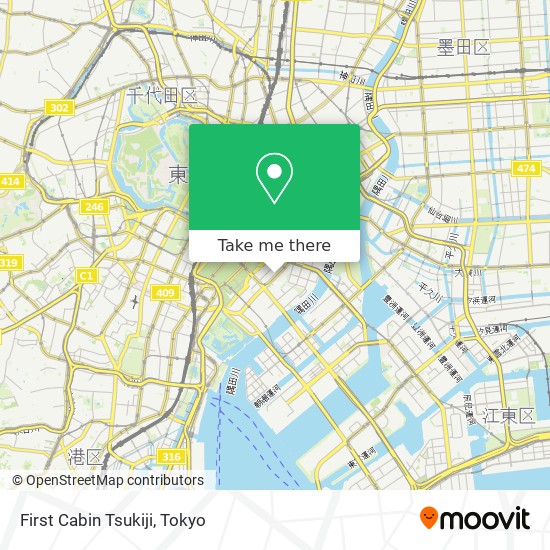 First Cabin Tsukiji map