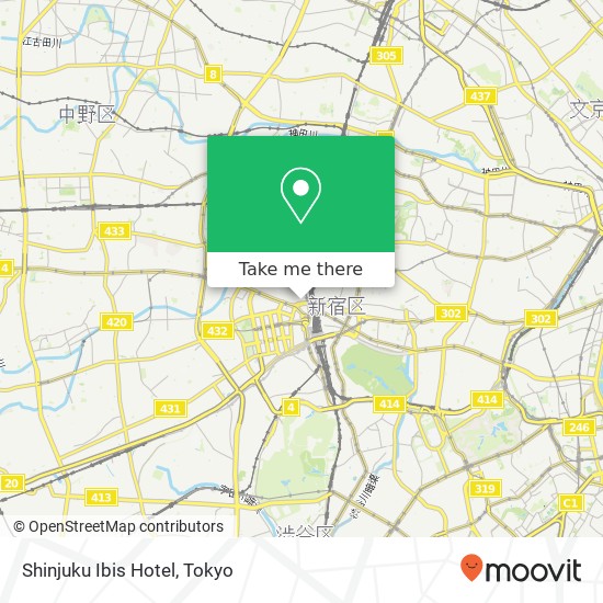Shinjuku Ibis Hotel map