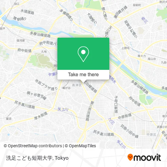 洗足こども短期大学 map