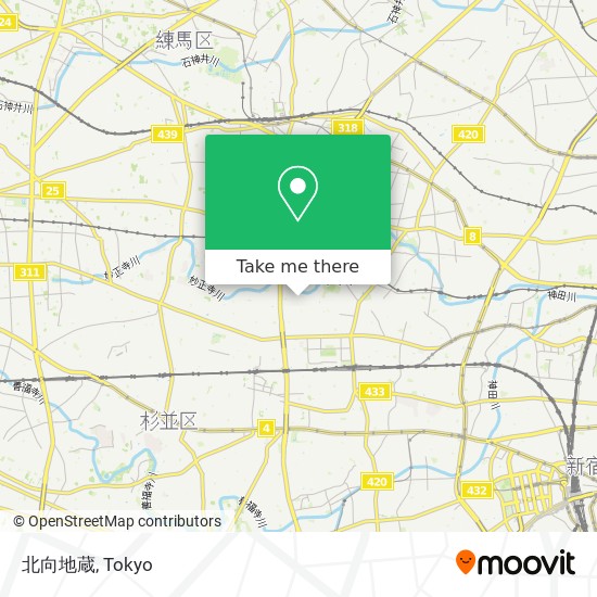 怎樣搭巴士或地鐵去中野区的北向地蔵 Moovit