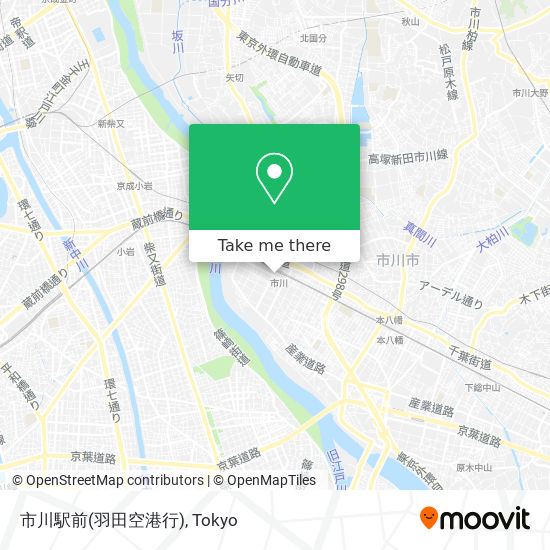 市川駅前(羽田空港行) map