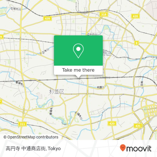 高円寺 中通商店街 map
