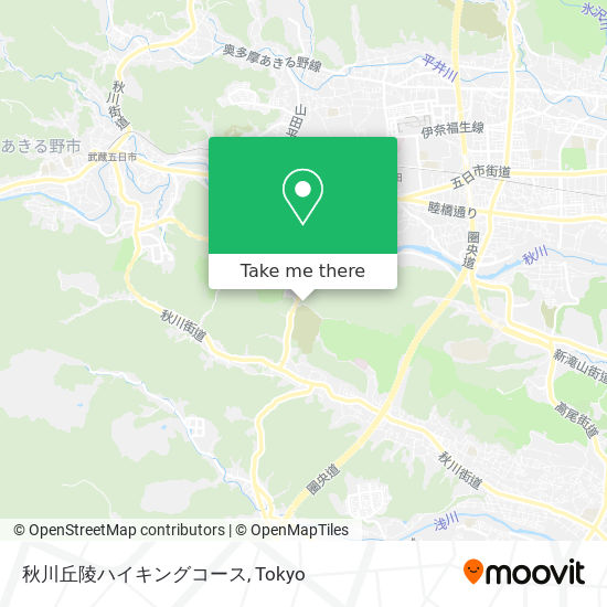 秋川丘陵ハイキングコース map