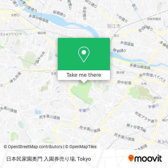 日本民家園奥門 入園券売り場 map