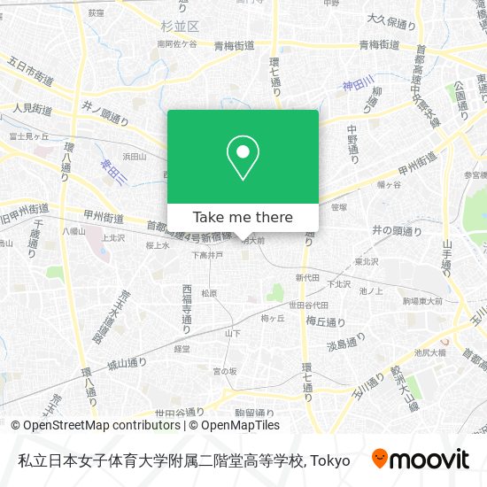 私立日本女子体育大学附属二階堂高等学校 map