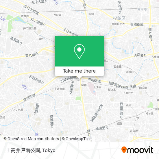 버스 또는 지하철 으로 世田谷区 에서 上高井戸南公園 으로 가는법?