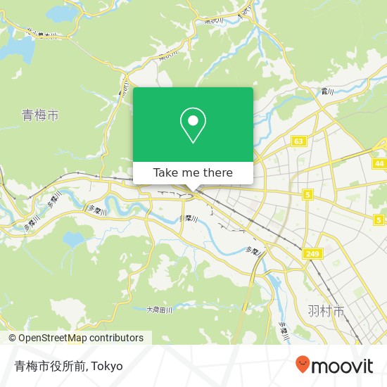 青梅市役所前 map