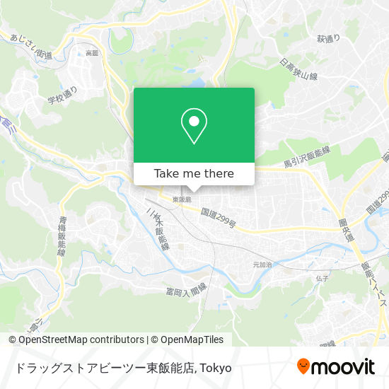 ドラッグストアビーツー東飯能店 map