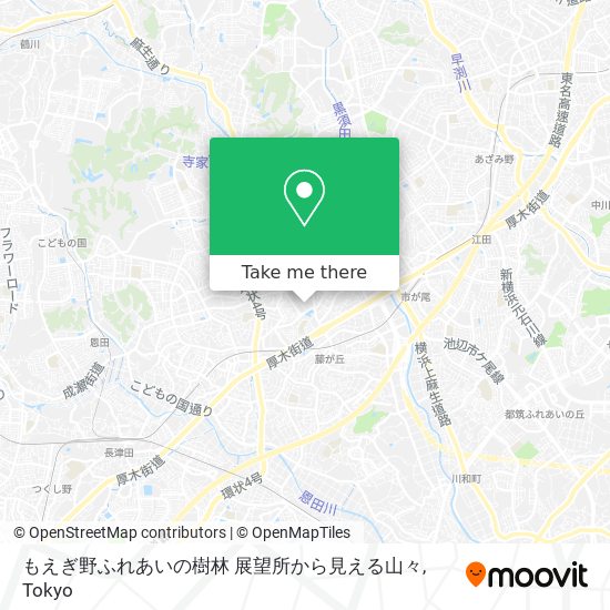 もえぎ野ふれあいの樹林 展望所から見える山々 map