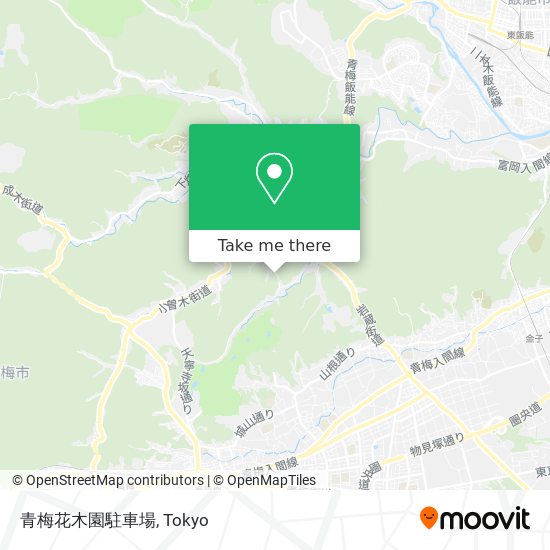 青梅花木園駐車場 map