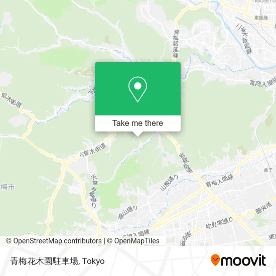 青梅花木園駐車場 map
