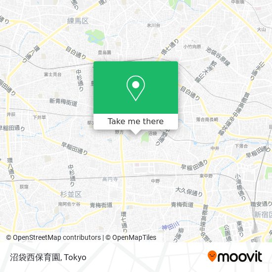 沼袋西保育園 map