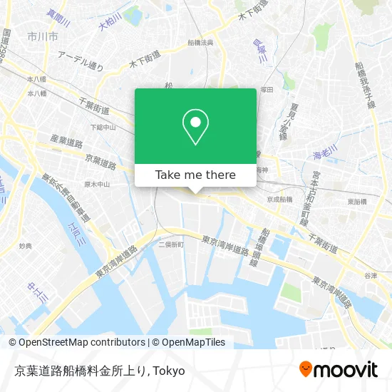 Keiyō Road Funabashi Toll Gate Upward map
