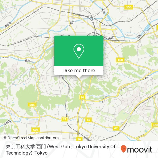 東京工科大学 西門 (West Gate, Tokyo University Of Technology) map