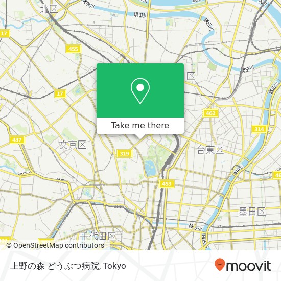 上野の森 どうぶつ病院 map