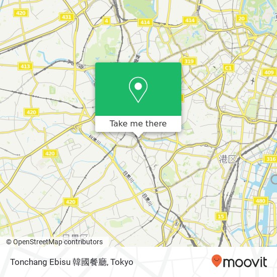 Tonchang Ebisu 韓國餐廳 map
