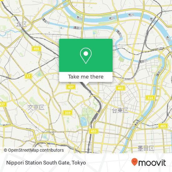 Nippori Station South Gate map