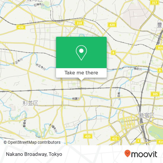 Nakano Broadway map