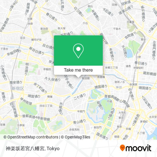 神楽坂若宮八幡宮 map
