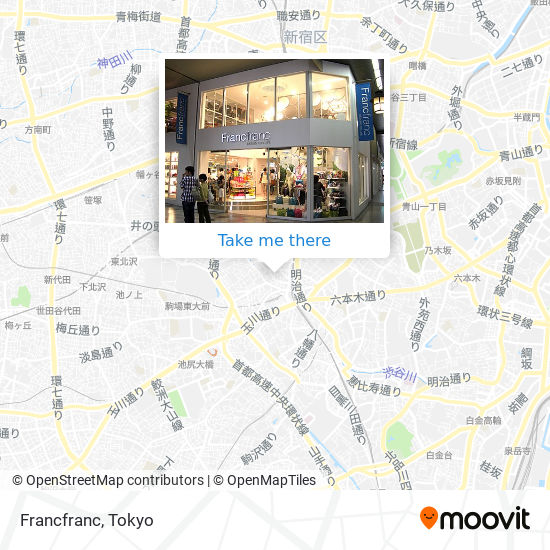 怎樣搭地鐵或巴士去渋谷区的francfranc Moovit