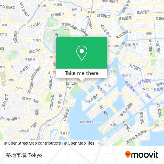 怎樣搭地鐵或巴士去港区的築地市場 Moovit
