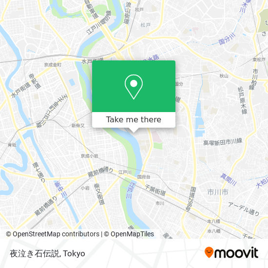 夜泣き石伝説 map