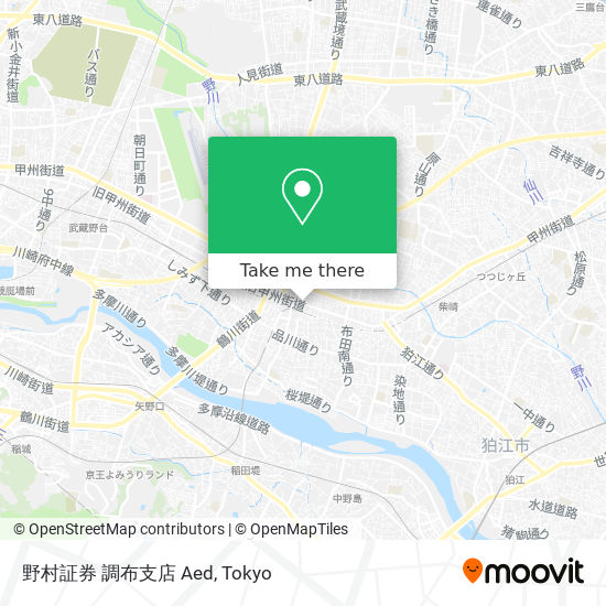 野村証券 調布支店 Aed map