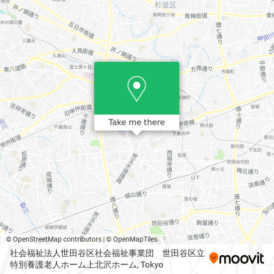 社会福祉法人世田谷区社会福祉事業団　世田谷区立特別養護老人ホーム上北沢ホーム map