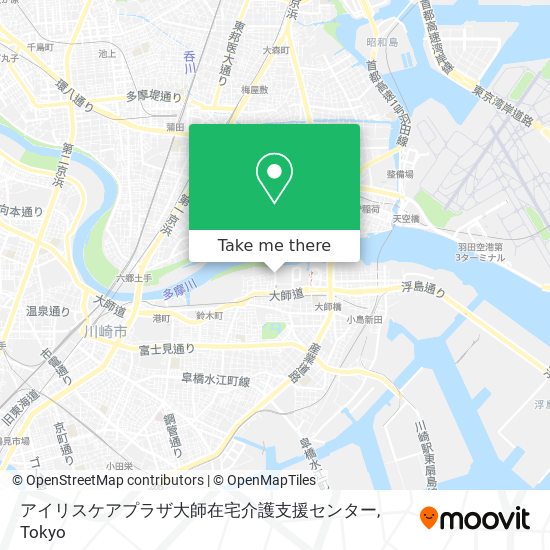 버스 또는 지하철 으로 川崎市 에서 アイリスケアプラザ大師在宅介護支援センター 으로 가는법