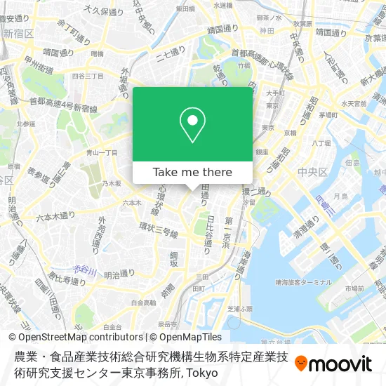 National Agriculture and Food Industry Technology Research Organization Biological Industry-Specific Technology Research Support Center Tokyo Office map