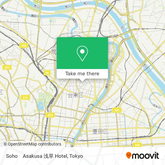 Soho　Asakusa 浅草 Hotel map