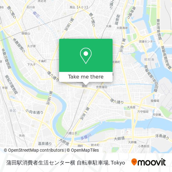 蒲田駅消費者生活センター横 自転車駐車場 map