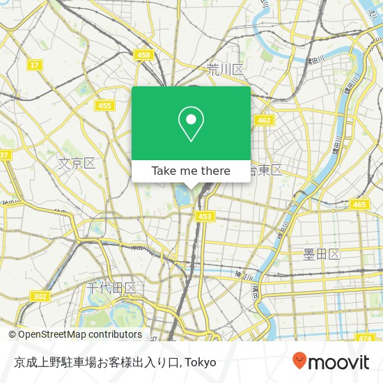 京成上野駐車場お客様出入り口 map