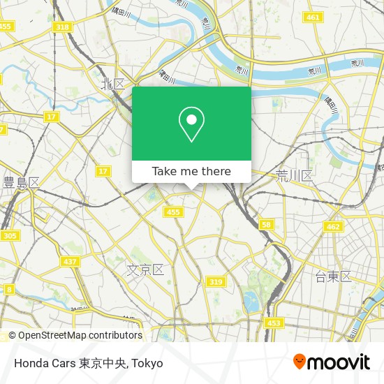 Honda Cars 東京中央 map