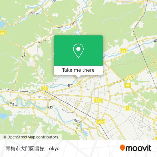 青梅市大門図書館 map
