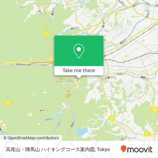 高尾山・陣馬山 ハイキングコース案内図 map