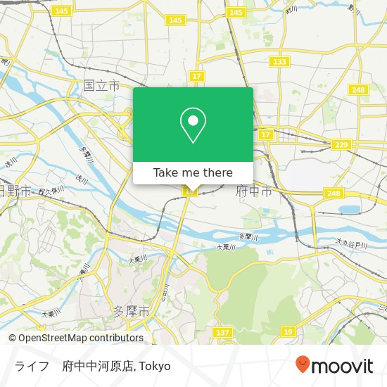 ライフ　府中中河原店 map