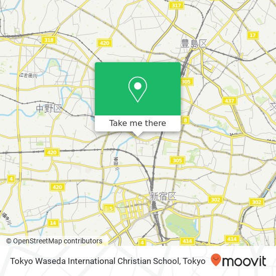 Tokyo Waseda International Christian School map