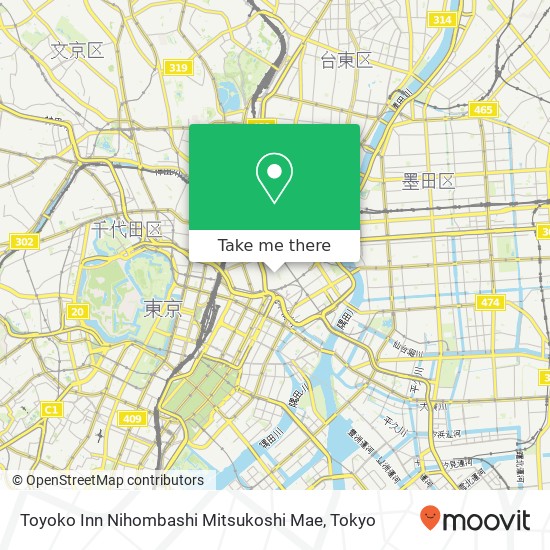 Toyoko Inn Nihombashi Mitsukoshi Mae map