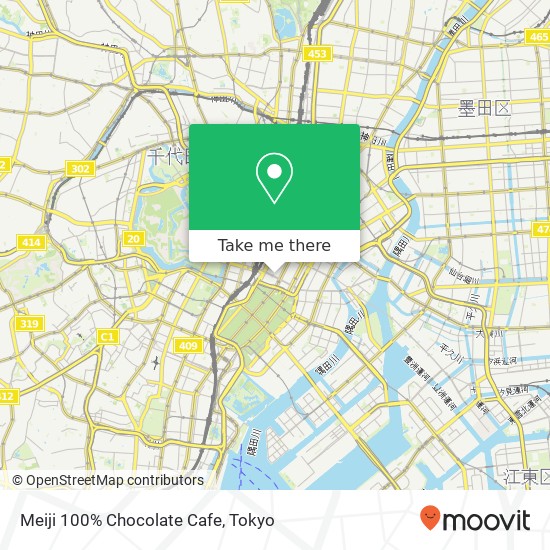 Meiji 100% Chocolate Cafe map