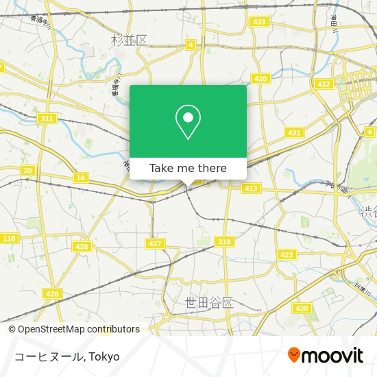 怎樣搭巴士或地鐵去世田谷区的コーヒヌール Moovit