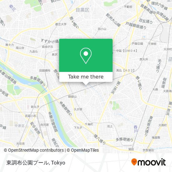 東調布公園プール map