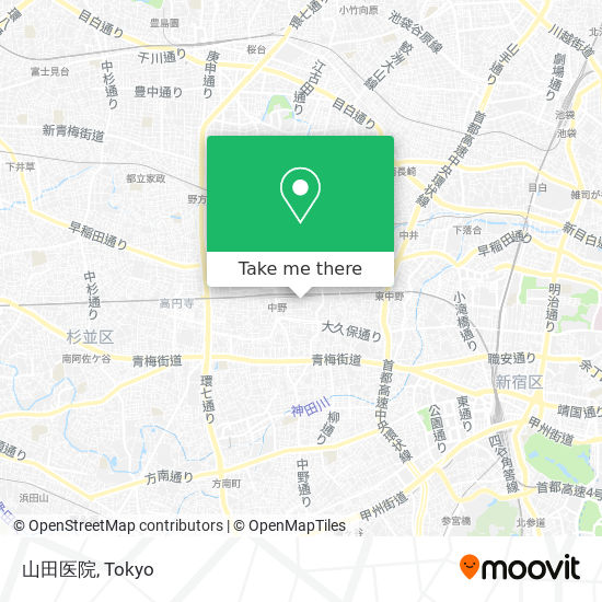 怎樣搭地鐵或巴士去杉並区的山田医院 Moovit