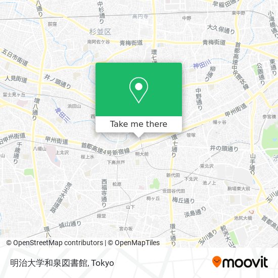 How To Get To 明治大学和泉図書館 In 杉並区 By Metro Or Bus Moovit