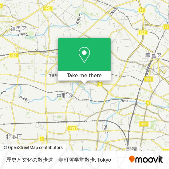 歴史と文化の散歩道　寺町哲学堂散歩 map