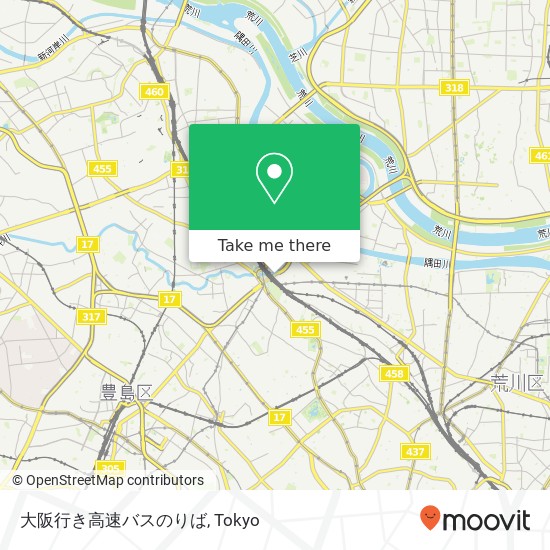 大阪行き高速バスのりば map