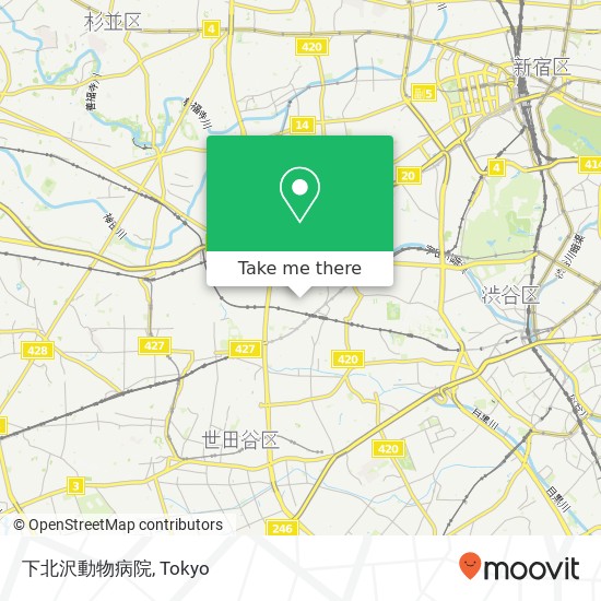 下北沢動物病院 map