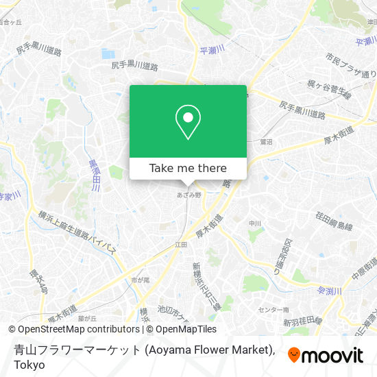 지하철 또는 버스 으로 横浜市 에서 青山フラワーマーケット Aoyama Flower Market 으로 가는법
