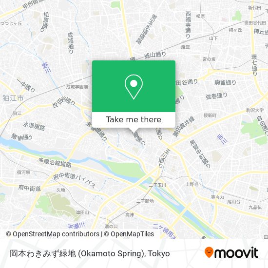 岡本わきみず緑地 (Okamoto Spring) map